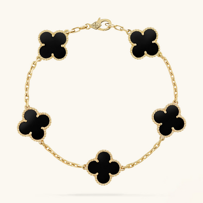 CLOVER | Schwarzes/Goldenes Armband