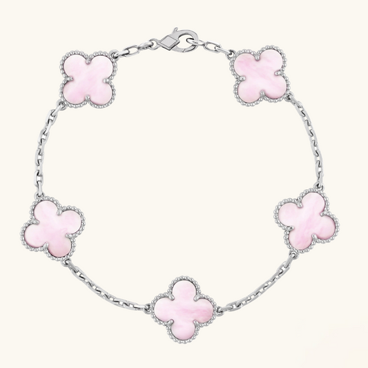 CLOVER | Rosa/Silber Armband