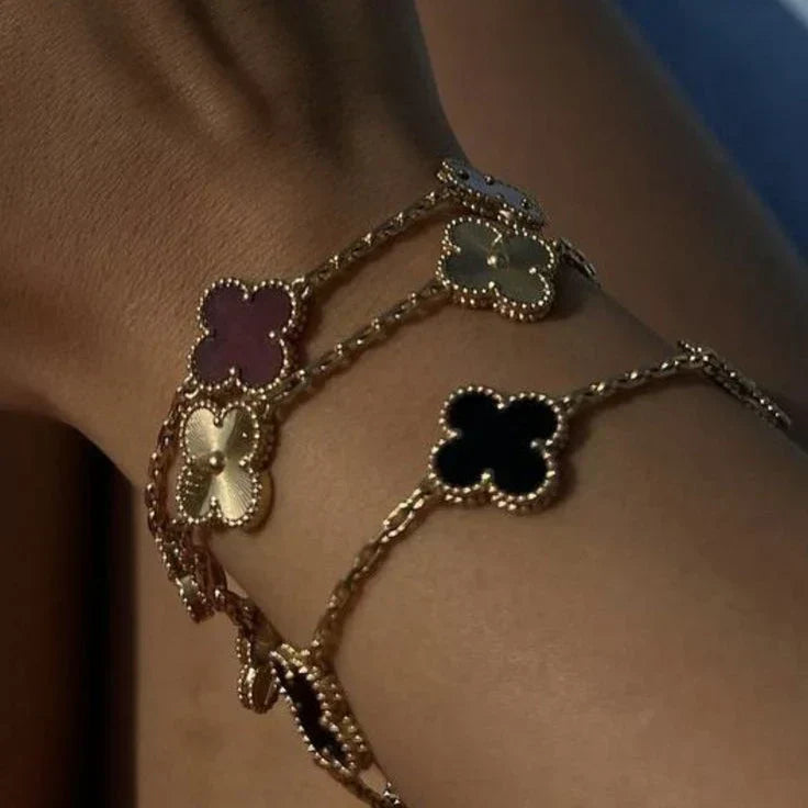 CLOVER | Schwarzes/Goldenes Armband