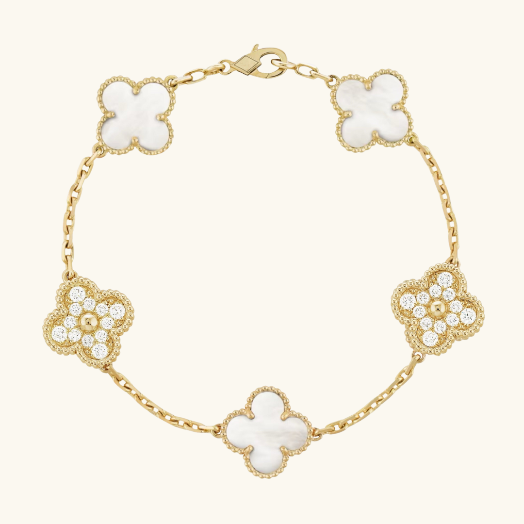 CLOVER | Golden Weißes Prestige-Armband