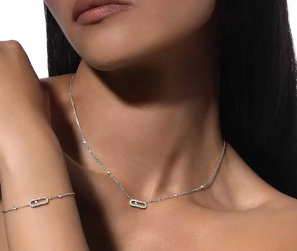 EXKLUSIV | Mollyanne Diamanté Uno Halskette – Silber